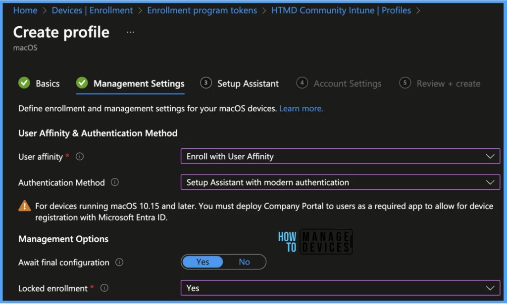 Deploy Local Primary Account on macOS using ADE Method in Intune Fig. 4